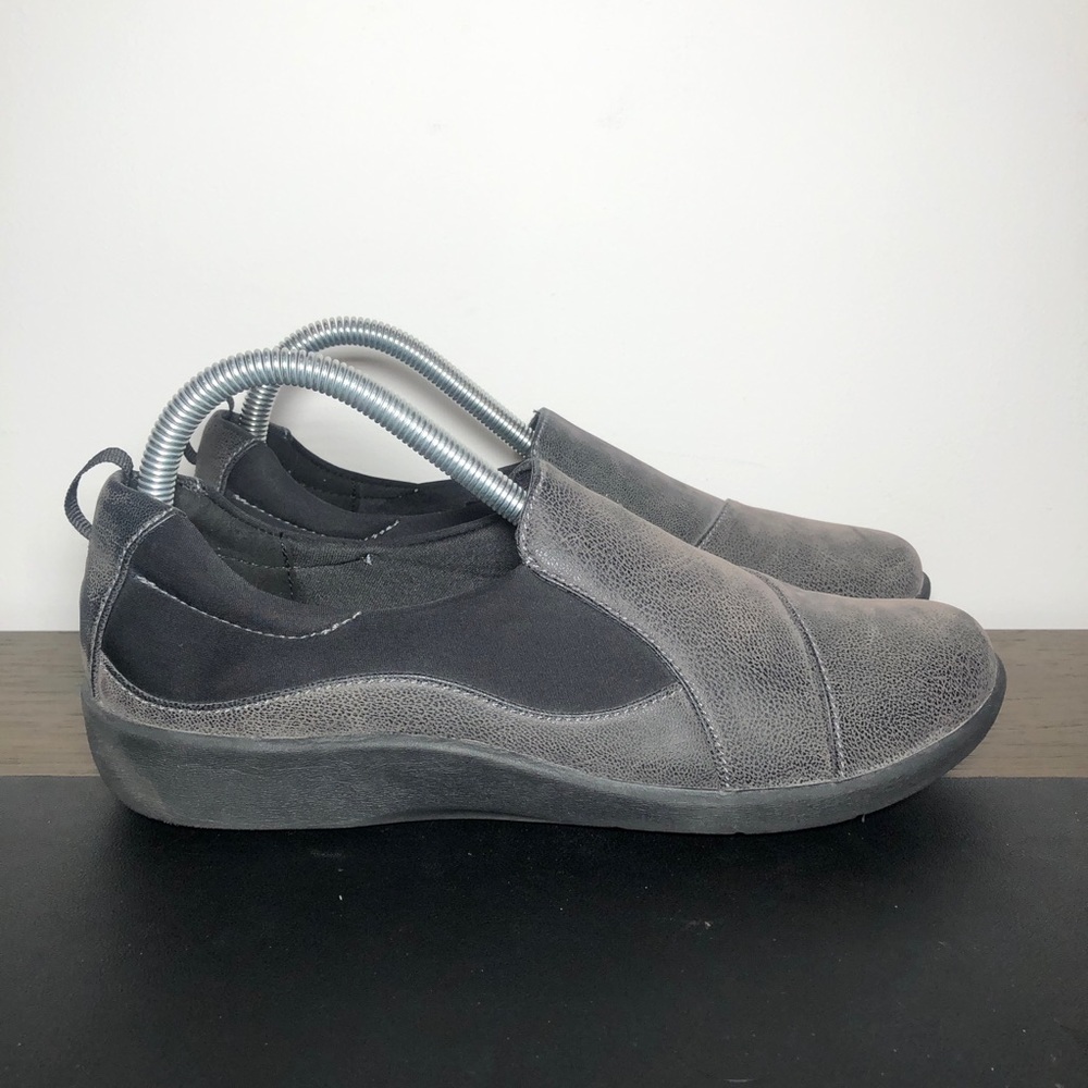 Clarks Women's Gray Slip-On Sneakers